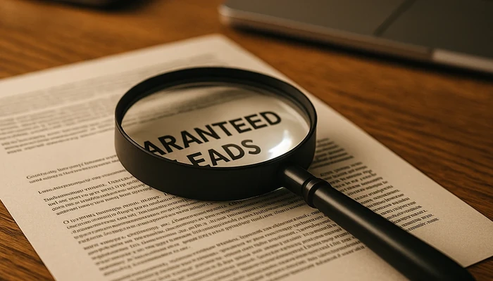 You are currently viewing What “Guaranteed Leads” Really Means in Agency Sales Calls – and How to Spot the Fine Print